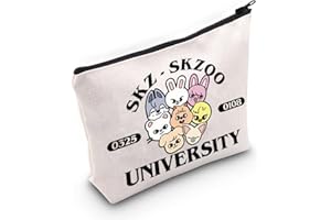 WZMPA K-Pop SKZ - Bolsa de Maquillaje para cosméticos, Regalos para fanáticos de la Banda K-Pop, Bolsa con Cremallera para fanáticos