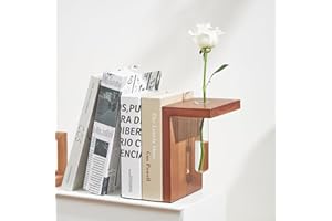 CharySim Wooden Book Ends Book Ends for Shelves Heavy Duty Bookends Decorative Bookshelf Anti Slip Book Stand Holder Bookend for Desk Office Home Book Stopper for Book (Walnut)