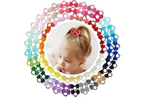 JOYOYO 80 Pcs Baby Girl Hair Bands Toddler Bows Elastic Ties - Small Ponytail Bow Bobbles for Girls 2 Inch