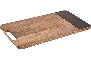 ARTESA Artesà Piatto da Portata / Tagliere Rettangolare per Stuzzichini, in Legno di Mango con Guscio di Tartaruga, 40 cm x 23 cm