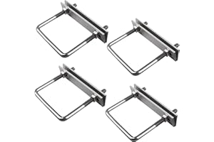 OBQCARE U-Bolts M8, 4 Pezzi Bulloni A U, Bullone a U Quadrati Con Dado Piastra Telaio E Rondella, Bullone A U Pesante, per Giardino, Cortile, Fissazione della Conduttura, RV, Fissazione Solare