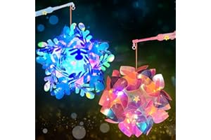 KOIROI 2 Lanterne per Bambini, Lanterna Bambini con Bastone di Lanterna LED, Lanterne Artigianali, Lanterna Fai da te Bambini, Lanterna per Parata, Lanterna Faidate Multicolore, Lanterna per Halloween
