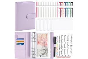 YOUUIC Budget Binder Money Saving Wallet - A6 Binder Envelope for Cash Stuffing, Perfect for Office & Personal Finance Organization (Purple)