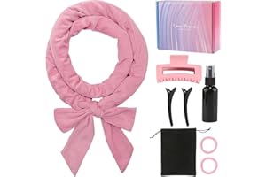 Anei Rizador de Pelo Sin Calor, Juego de rizadores de satén sin calor, Rizadores De Pelo Suaves Para Dormir, Diadema para pelo rizado con diseño de leopardo (Rosa)