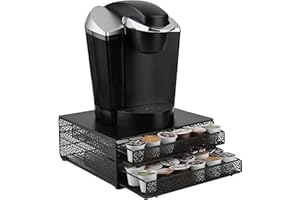 Mind Reader Cajón de almacenamiento para cápsulas de café, capacidad para 72, color negro