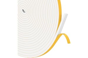 YIMIKI Strong Self Adhesive Foam Tape 6mm(W) x 3mm(T) Weatherstripping Door Window Seal Door Draught Excluder, SoundProof Weather Strip Tape Seals for Gap Seal,3 Rolls, Total 15M Long