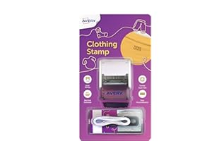 Avery Clothing Name Stamp – Customisable Clothing Stamp for Kids, School Uniforms & Nursery Clothes, Long-Lasting Ink for 1000+ Washable Markings, Works on Light & Dark Fabrics (CSTAMP)