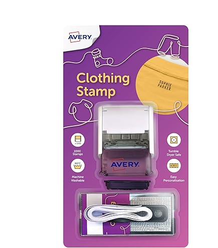 Xstamper QuiX Name Stamp | Impression Size 9.5mm X 46.0mm | Perfect For Marking Names On Children's Clothing (Blue 1 Line - View #2