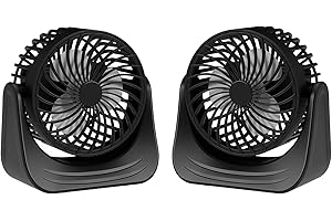 DUOLEEY Ventilateur USB de Table, Ventilateur de Bureau Petit Ventilateur Rechargeable, 3 Velocità 360° Regolabile 3 Vitesses Réglables à 360° Mini Ventilateur Silencieux pour Bureau à Domicile