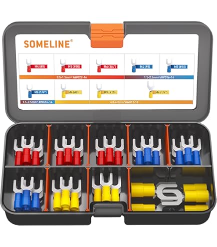 AUPROTEC Ringkabelschuhe Set - 50 Stück Für Kabel 4-6 Mm² Mit M3.5 Loch