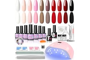 COSCELIA Kit Vernis Semi Permanent Complet 36W Lampe UV, 10 Couleurs Vernis à Ongles Gel Polish, Base et Top Coat, Nail Art Outils Accessoires, Kit Manucure pour Débutant Cadeau