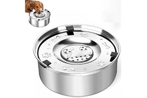 WEIWUXIAN 1 l hundskål i rostfritt stål, anti-halk, vattenskål för hundar utan att kladda, inget läckage, läckagesäker, halkf