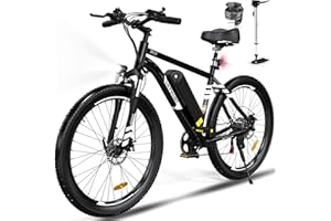 HITWAY Bicicleta electrica, Bicicleta de montaña eléctrica, Bicicleta electrica de 26*2,1/3,0/4.0 pulgadas, Batería extraíble de 36V12Ah/48V15Ah, transmisión - 7 velocidades, Rango de crucero 35-90km