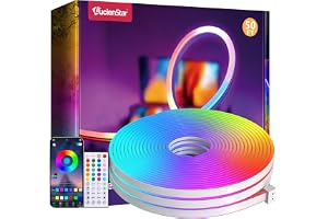 Lucienstar Neon Rope Lights - 15M Flexibel Led-kontroll med fjärrkontroll/APP, IP67 vattentät RGB Neon Strip, musiksynkronise