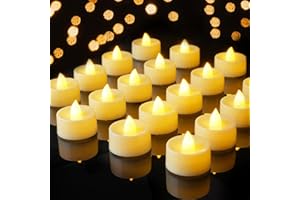 AMAGIC 12 Pack LED Flameless Tea Lights, Electric, Battery Operated Last 100 Hours+,for Home Decoration, Vovite, Table Centrepiece, Holiday, Birty Day, Valentine's Day