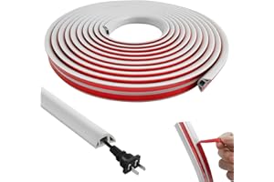 SYULCR 8m Protezione Cavi da Pavimento PVC, Canalina Autoadesiva per Cavi, Canalina per Pavimenti, Alloggiamento per Cavi, Canalina per Tutti i Cavi di Alimentazione in Casa (8 m)