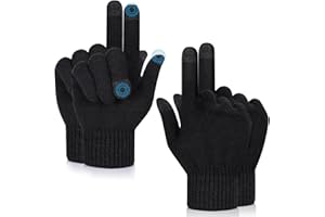 MELLIEX 2 Paia Guanti Termici touch screen Guanti Invernali Caldi a Maglia per Smartphone, Bici, Running, e All'aperto per a Uomo e Donna