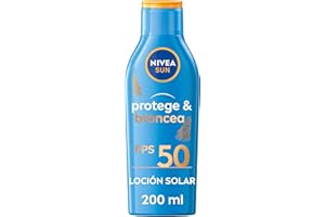 NIVEA SUN Protege & Broncea Leche Solar Activadora del Bronceado FP50 (1 x 200 ml), potenciador del bronceado resistente al agua, protección solar alta, crema solar 50 bronceadora