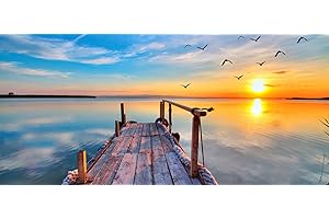 MISHBAY Diamond Painting Paysage Lac - 120x50cm Peinture Diamant Adulte - DIY 5D Ensemble Broderie Diamant Kit Complet - Diamond Painting XXL