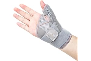 CURECARE New Upgraded Thumb Spica Splint, Comfortable CMC Thumb Splint for Right & Left Hand, Universal Size Thumb Support for Arthritis, Tenosynovitis, CMC Joint Repetitive Injuries (Grey)