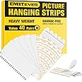 Emitever Picture Hanging Strips 40 Pairs (80 Strips), Double Side Hook Loop Mounting Tapes Adhesive Strips, Damage Free Hanging - for Pictures, Frames, Mirrors, Wall Decor and Signs(Medium)