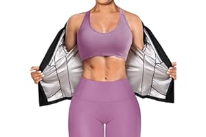 Gotoly Mujer Traje Sauna Entrenamiento Gimnasio Trajes de Sudoración Manga Larga para Fitness Chaqueta Deportiva para Sudar