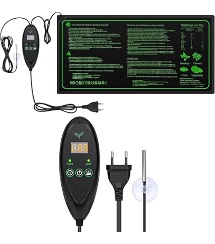 Tappetino Riscaldante Per Piante Con Termostato E Timer - Impermeabile IP68, 10x20 Pollici, 18W - Foto 7