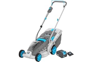 swift 40V Tagliaerba a Batteria 37cm Larghezza Taglio - 2 in 1 Rasaerba senza filo Mulching con 5 Regolabile in Altezza di Taglio 25-75mm, 40L Sacco raccoglierba, Compreso Batteria 2 Ah e Caricatore