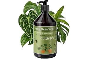 CULTIVERS Abono Plantas Verdes Líquido 500 L para Interior y Exterior NPK 3-4-4 con Aminoácidos y Ácidos Fúlvicos | Favorece el Verdor Natural y el Crecimiento Equilibrado