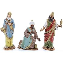 Natività Presepe 3 Statuine Artigianali In Polimero 10 Cm - Fatto A Mano In Italia - Landi Collection - Foto 2