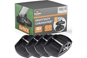 Xtremeauto Juego de 4 almohadillas para gatos de caravana y resistentes, seguras y estables, ideales para estabilizar y evitar el hundimiento de las patas de la caravana en suelo suavehúmedo, sin