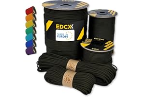 EdcX Paracord 4mm, 35+ kolorów (10 m, 15m, 30m, 50m, 100m, 300m) | Idealny do rękodzieła, majsterkowania, biwakowania | 100% nylonowa lina 4mm| Linka Taktyczna 550 Typ III