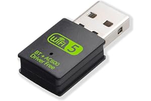 STDLYXUN Usb Wifi Per Pc - Chiavetta Wifi Per Pc Fisso 2.4g/5g Hz ，Compatibile con Windows 7/8/10/11/XP，Bluetooth può connettersi contemporaneamente a sette dispositivi，Plug Play