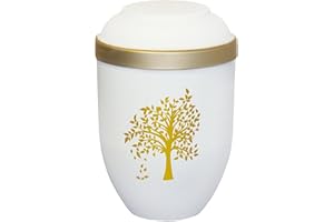 Urns UK Tree Biodegradable Eco Friendly Cremation Ashes Adult Urn Matt White