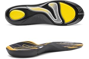 Leebey Semelles Orthopédiques Soutien de Voûte Unisexe Confort Semelle Chaussures pour Hommes Femmes pour Douleur au Pied, Pieds Plats, Fasciite Plantaire, Semelle Épine Calcanéenne Noir 43-44 EU