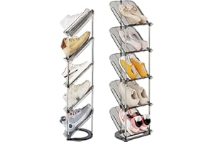 ‎PATINAO Patinao Schuhregal Schmal mit 5 Ebenen, Platzsparend Schräg Schuhablage, Schuhschrank Schuhaufbewahrung Shoe Rack Schuhbank Schuhe Schrank Schuh Regal Organizer Schuhständer Schuhorganizer