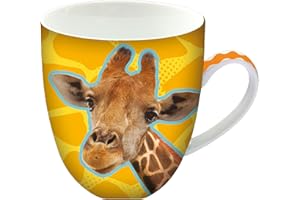 Animug - Jirafa de Deluxebase. Taza grande de cerámica 450ml. Una taza animal de jirafa que es una adición genial a tu colección de tazas o como un bonito, divertido y original regalo