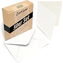 Pocketfold blanco kraftpapier kaarten inclusief enveloppen (DIN B6), bruiloft, uitnodiging - bruin - 25 stuks