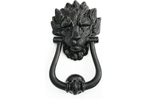 Castelion® Large Black Cast Iron Lion's Head Door Knocker | Number 10 Downing Street Lion Knocker | High Quality Home Accessories | | Easy to Attach Home Decor | 23cm (9")