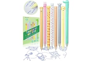 GutSache 8er Set radierbare Gelstifte mit thermoempfindlicher Radiertinte, Radierbar Tintenroller 0,7mm, Tintenfarbe Blau mit Cartoon Tiermotiven, Erasable Pen Set für Schulsachen Bürobedarf