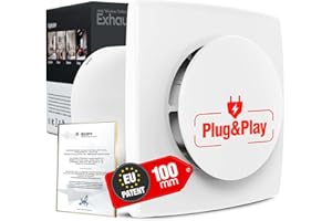 BUMSOU Bathroom fan Aufgerüstet Leiser Badlüfter 100mm - 130m³/h Starker Lüftung Energiesparend WC Lüfter - Badezimmer Lüfter mit IPX4, Idealer Abluftventilator für Bad WC Keller Garage Küche