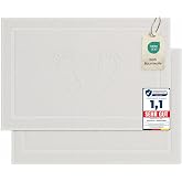 Komfortec 2 Cotton Bath Rugs, 50 x 80, White | 800 g/m&sup2;, absorbent and quick drying