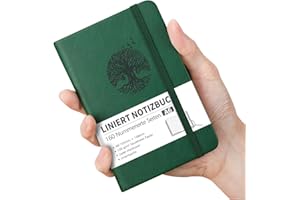 ‎RETTACY RETTACY liniert Notizbücher 96 Seiten (Dunkelgrün, A6)