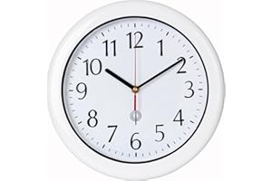 Monzana® Horloge Radio pilotée Murale Ø30 cm Blanche silencieuse à Quartz trotteuse précise Piscine Salle de Bain