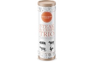 Ross & Ross Gifts - Steak & Chips Trio Tube, Containing Steak Rub, 50g, Salt & Vinegar Salt, 50g and Truffle Mayonnaise, 50g