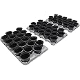 Kingston Tools 60 Growing Plastic Pots (9cm / 0.39l) with 3 Carry Trays Germination Plant Seed Trays Recycled Plastic