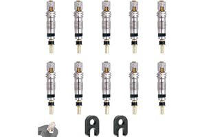IBRIQO® Set 10 Obuses Válvula Presta 2 Llaves de Obús | Repuesto Válvulas Tubeless Bicicleta MTB y Road | Evita Obstrucción por Liquido Tubeless Antipinchazo | Recambio Válvula Bici