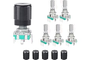 MOUNT KUMGANG MoK 5pcs Rotary Encoder Module, Rotary Encoder, Rotary Angle Encoder, EC11 Digital Potentiometer, 360 Degree Rotary Encoder, for Automotive Electronics, Multimedia Audio