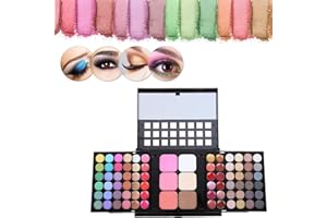 BRILLIANTDAY Palette Fard À Paupière Maquillage Yeux, Kit Maquillage Femme 78 Couleurs, Palette de Maquillage Femme, Coffret Maquillage avec Rouge à Lèvre, Pinceaux, Bâton Contour, Correcteur, Fard à Joues