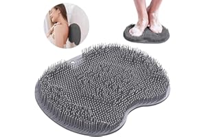 SEASBOES Antypoślizgowa silikonowa podkładka do masażu, szorująca do pleców, szczotka do stóp i szczotka do ciała z przyssawką, silikonowa, masażer stóp i szczotka do pleców, kojąca i relaksująca podkładka do